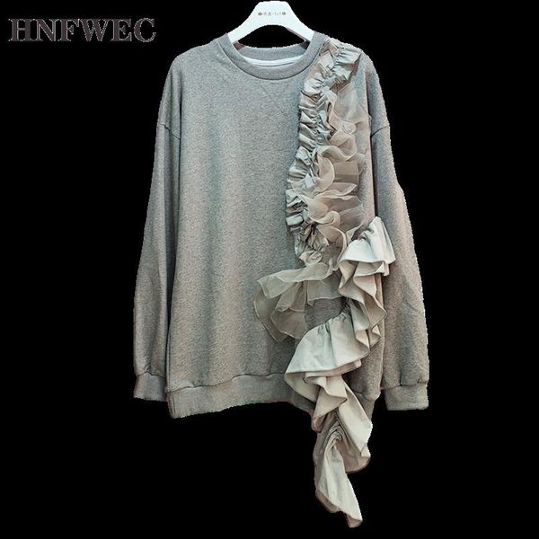 women's hoodies & sweatshirts 2021 early autumn fashionable pleated plate flower decoration all-match pullover loose sweatershirt v349, Black
women's hoodies & sweatshirts 2021 early autumn fashionable pleated plate flower decoration all-match pullover loose sweatershirt v349, Black