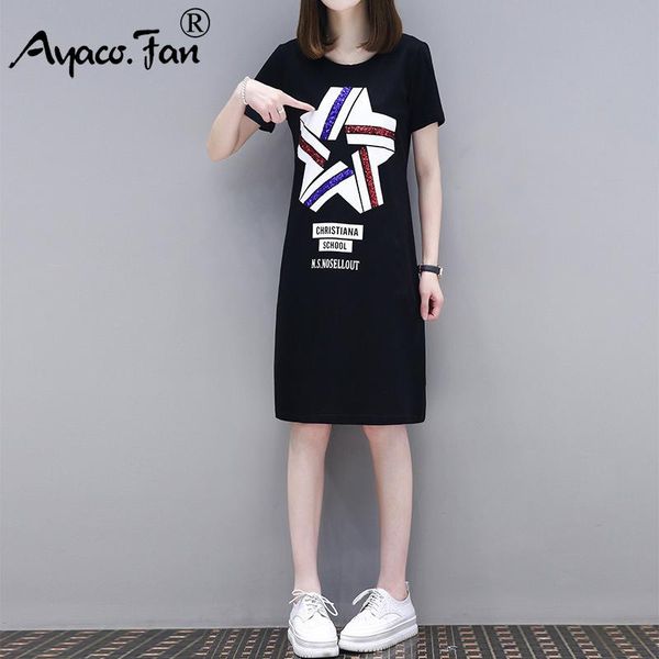 party dresses women summer 2021 o-neck short sleeve print t-shirt dress for female lady casual slim black white plus size, White;black
party dresses women summer 2021 o-neck short sleeve print t-shirt dress for female lady casual slim black white plus size, White;black