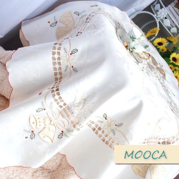 85*85cm embroidered table cloth christmas decoration cloth cover