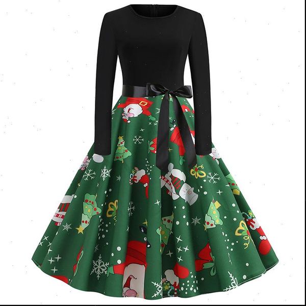 2021 women elegant vintage print a line party christmas dress plus size black patchwork long sleeve slim casual winter dresses, Black;gray
2021 women elegant vintage print a line party christmas dress plus size black patchwork long sleeve slim casual winter dresses, Black;gray