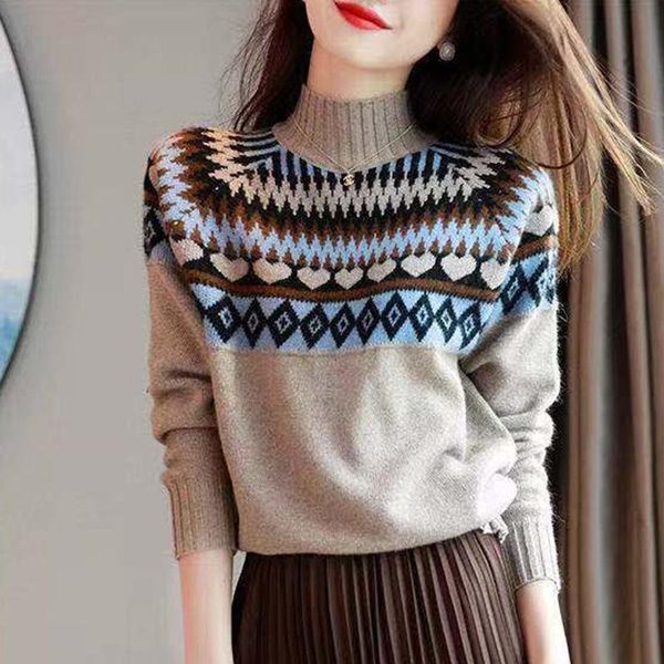 women's sweaters thick loose knit shirt for fall/winter 2021 half turtleneck sweater women womens plus size pullover autumn, White;black
women's sweaters thick loose knit shirt for fall/winter 2021 half turtleneck sweater women womens plus size pullover autumn, White;black