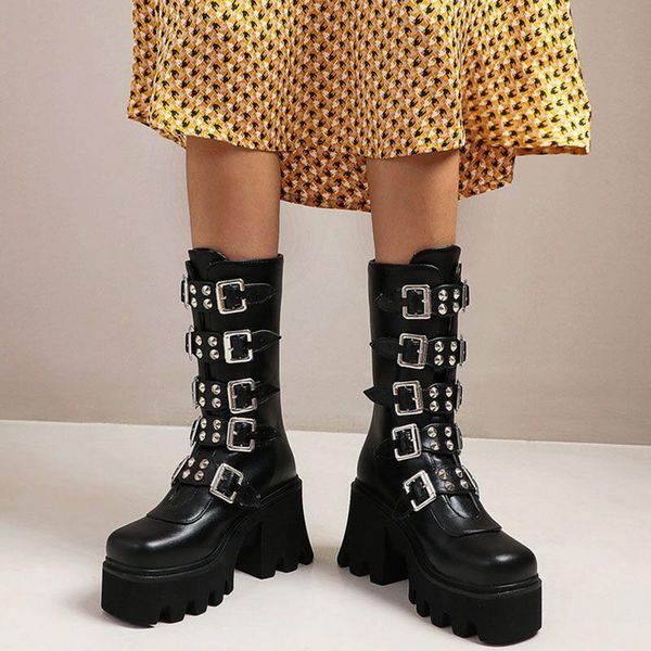 boots 2021 fashion ladies temperament punk round toe platform zipper antiskid bottom shoes for women high-quality pu leather, Black
boots 2021 fashion ladies temperament punk round toe platform zipper antiskid bottom shoes for women high-quality pu leather, Black