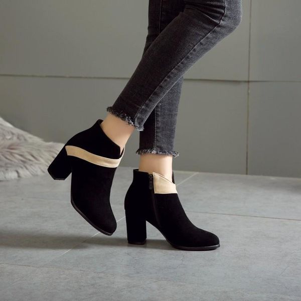 boots color matching short boots, women's thick heels and nude spring autumn single high heels, fashio, Black
boots color matching short boots, women's thick heels and nude spring autumn single high heels, fashio, Black