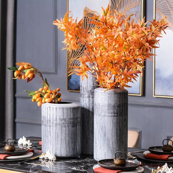 decorative objects & figurines european style retro gray pottery ceramic vase for home living room el dining table hand polished floral deco
decorative objects & figurines european style retro gray pottery ceramic vase for home living room el dining table hand polished floral deco