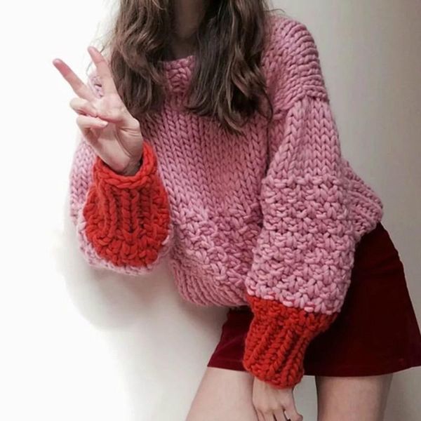 women's sweaters sweater 2021 autumn and winter round neck pullover loose color matching long sleeve knitting clothes k876, White;black
women's sweaters sweater 2021 autumn and winter round neck pullover loose color matching long sleeve knitting clothes k876, White;black