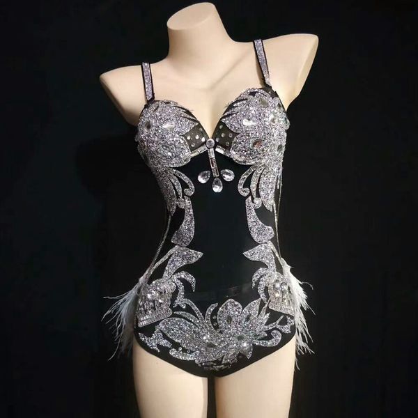 sparkly silver rhinestone feather black bodysuit women leotard nightclub outfit bar dance stage party dance stage costume, Black;red
sparkly silver rhinestone feather black bodysuit women leotard nightclub outfit bar dance stage party dance stage costume, Black;red