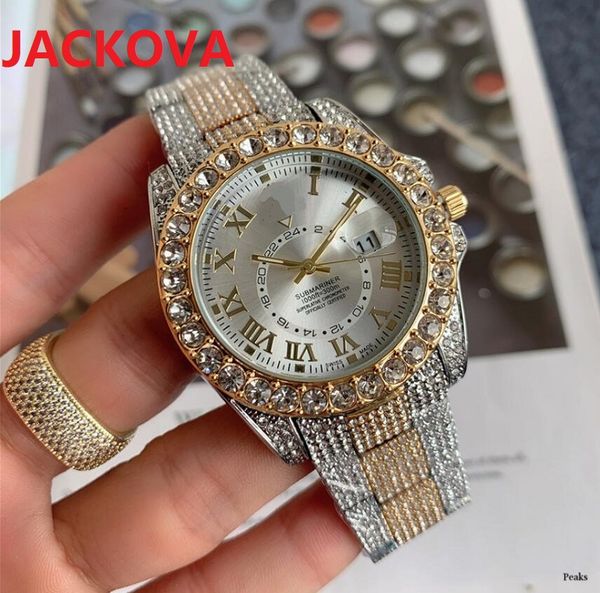 mens roman dial designer watch shinning diamonds iced out watches stainless steel men quartz movement gift party wristwatch montre de luxe, Slivery;brown
mens roman dial designer watch shinning diamonds iced out watches stainless steel men quartz movement gift party wristwatch montre de luxe, Slivery;brown