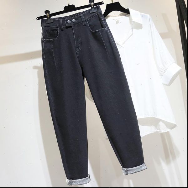 harem jeans for women high waist plus size black loose fashion double button full length female harem pants, Blue
harem jeans for women high waist plus size black loose fashion double button full length female harem pants, Blue