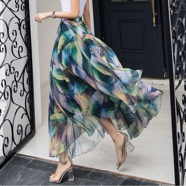 womens elastic waist chiffon elegant long ladies beach holiday floral 8m big-swing streetwear female bohemia half-long skirt 210309, Black
womens elastic waist chiffon elegant long ladies beach holiday floral 8m big-swing streetwear female bohemia half-long skirt 210309, Black