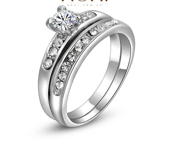 white gold plated 0.5ct brilliant with pave band cubic zirconia wedding ring set rigant ring ps1376, Silver
white gold plated 0.5ct brilliant with pave band cubic zirconia wedding ring set rigant ring ps1376, Silver