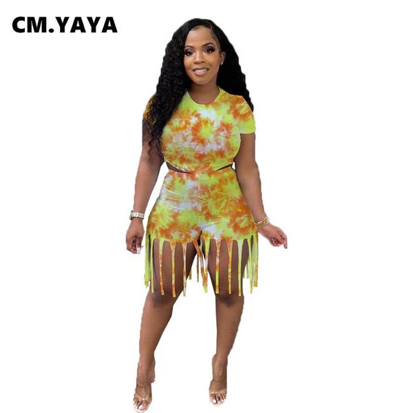 women's tracksuits cm.yaya women set print short sleeve o-neck crop tassel stretchy skinny shorts two 2 piece sets tracksuit summer ou, Gray
women's tracksuits cm.yaya women set print short sleeve o-neck crop tassel stretchy skinny shorts two 2 piece sets tracksuit summer ou, Gray
