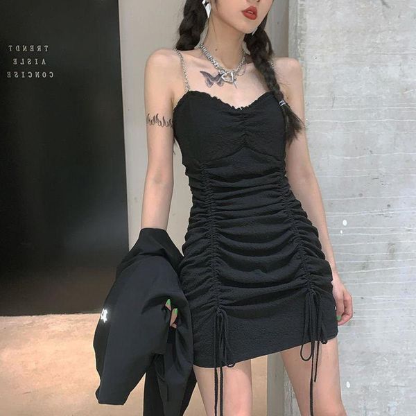 dark black strapless suspender dress women's 2020 new tight buttocks with drawstring pleated smart skirt, Black;gray
dark black strapless suspender dress women's 2020 new tight buttocks with drawstring pleated smart skirt, Black;gray