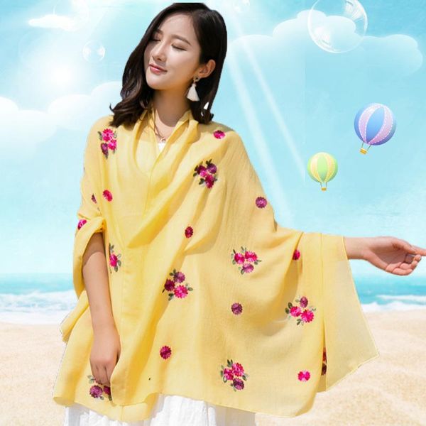 scarves style for autumn and winter national flower embroidered cotton linen scarf monochrome warm shawl, Blue;gray
scarves style for autumn and winter national flower embroidered cotton linen scarf monochrome warm shawl, Blue;gray