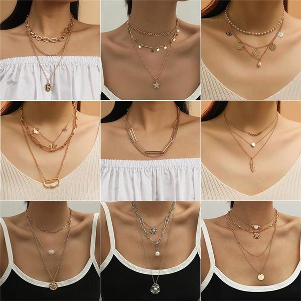 pendant necklaces boho multi- crystal for women fashion gold necklace vintage multiple layers jewelry gift, Silver
pendant necklaces boho multi- crystal for women fashion gold necklace vintage multiple layers jewelry gift, Silver
