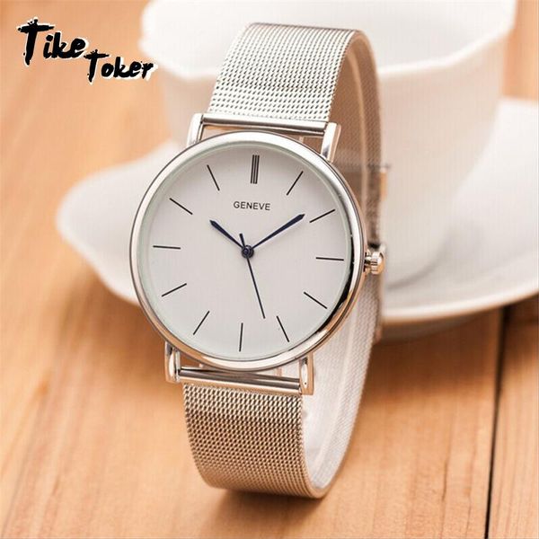 wristwatches tike toker 2021 silver casual geneva quartz watch women metal mesh stainless steel dress watches, Slivery;brown
wristwatches tike toker 2021 silver casual geneva quartz watch women metal mesh stainless steel dress watches, Slivery;brown