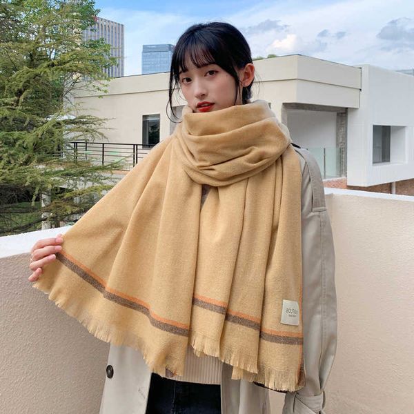 classic plaid stripe solid color wool female autumn and winter korean student versatile cold proof scarf, Blue;gray
classic plaid stripe solid color wool female autumn and winter korean student versatile cold proof scarf, Blue;gray