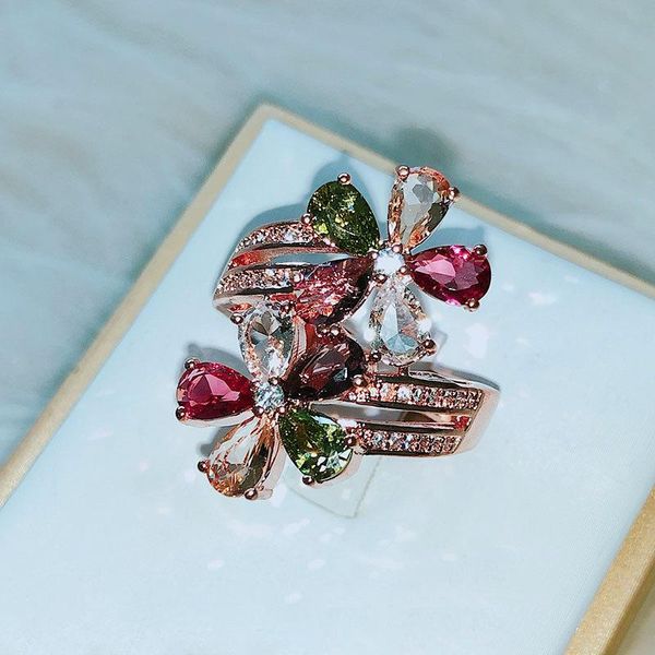 cluster rings chamss japanese and korean version of rose gold flower ring high-end atmospheric female birthday gift, Golden;silver
cluster rings chamss japanese and korean version of rose gold flower ring high-end atmospheric female birthday gift, Golden;silver