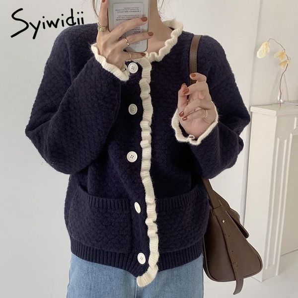 women's knits & tees syiwidii knitting cardigan sweaters woman autumn winter 2021 button up fashion long sleeve o-neck pockets casual l, White
women's knits & tees syiwidii knitting cardigan sweaters woman autumn winter 2021 button up fashion long sleeve o-neck pockets casual l, White