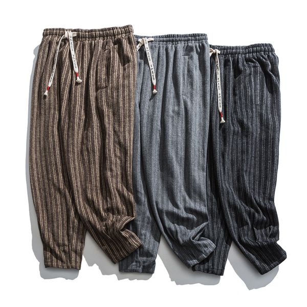 2021 men's thicken warm woollen winter new chinese style stripes vintage trousers casual oversize straight pants y1qw, Black
2021 men's thicken warm woollen winter new chinese style stripes vintage trousers casual oversize straight pants y1qw, Black