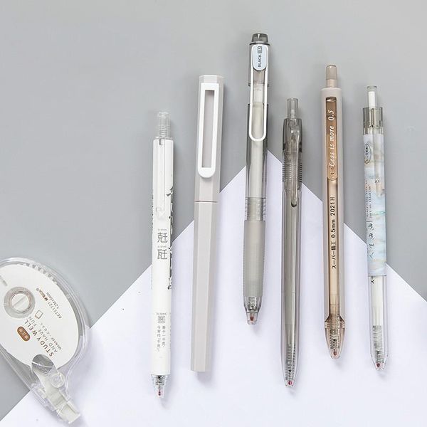 gel pens 6 colors press pen set ins black water based student examination signature school supplies