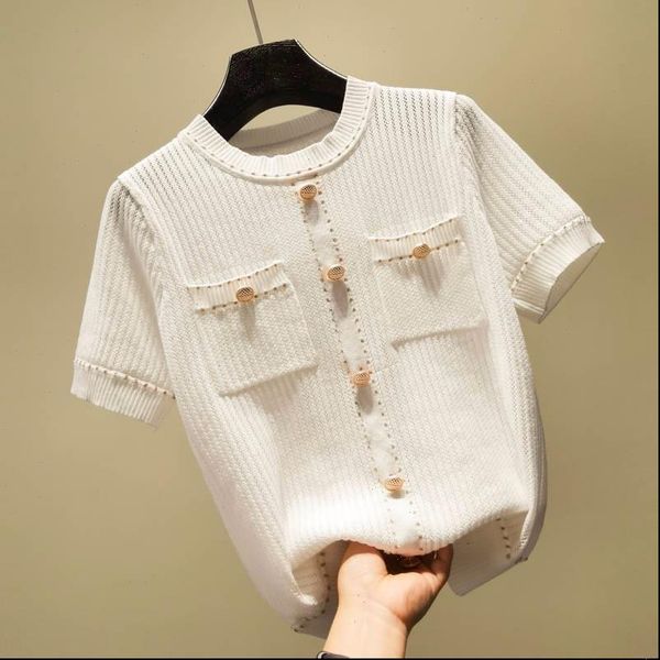 korean elegant short sleeve sweater women thin knitted pullover hollow out patchwork sweaters white summer 2021 new arrival, White;black
korean elegant short sleeve sweater women thin knitted pullover hollow out patchwork sweaters white summer 2021 new arrival, White;black