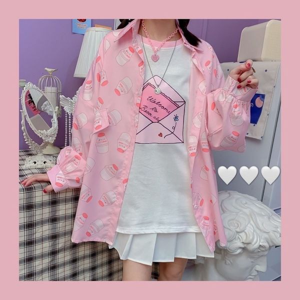 2021 kawaii blusa feminina estilo coreano moda boto impresso at camisa outono inverno manga longa bonito camisas 9biw, White
2021 kawaii blusa feminina estilo coreano moda boto impresso at camisa outono inverno manga longa bonito camisas 9biw, White
