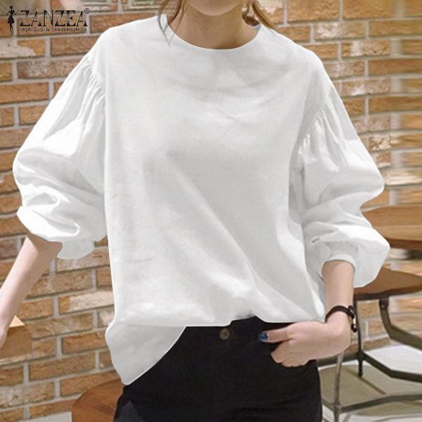 women's blouses & shirts casual work blouse women long puff sleeve solid spring office plain fashion cotton ol zip chemise, White
women's blouses & shirts casual work blouse women long puff sleeve solid spring office plain fashion cotton ol zip chemise, White