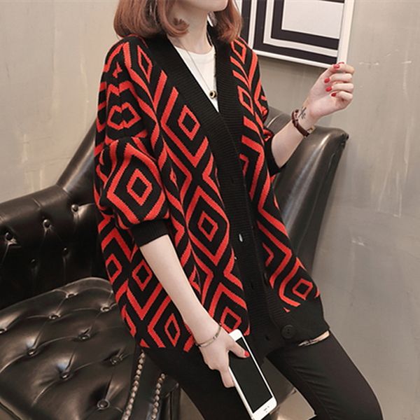 2021 new women cardigans casual v neck long sleeve oversized loose plaid buttons knitted winter female sweater outwear o8eu, White;black
2021 new women cardigans casual v neck long sleeve oversized loose plaid buttons knitted winter female sweater outwear o8eu, White;black