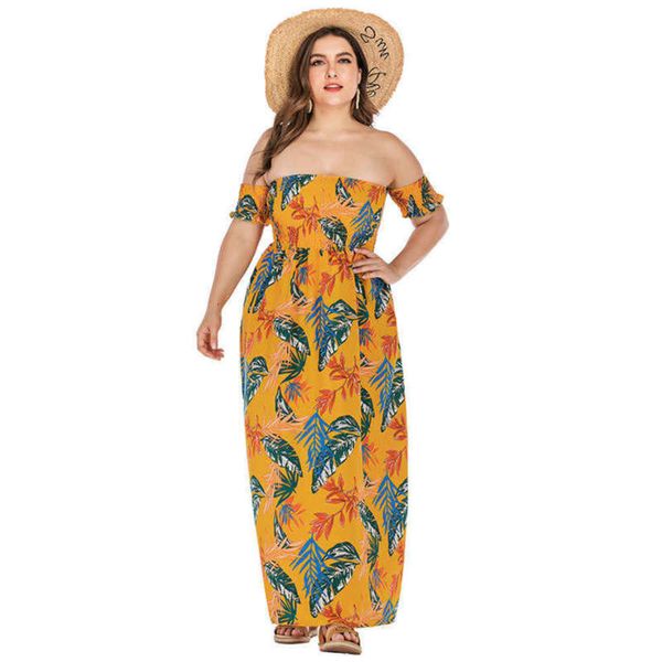 shoulder size women's waist fashion off big printed leaf dress, Black;gray
shoulder size women's waist fashion off big printed leaf dress, Black;gray