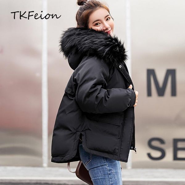 women's jackets womens warm cotton padded 2021 autumn winter ladies sweet short parka thickened with hair hat female loose hoode coats, Black;brown
women's jackets womens warm cotton padded 2021 autumn winter ladies sweet short parka thickened with hair hat female loose hoode coats, Black;brown