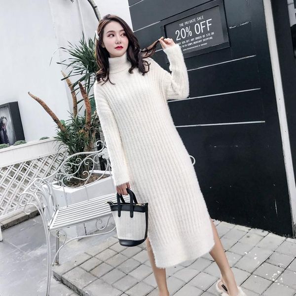 2021 new women autumn winter turtleneck loose sweater imitation mink cashmere knitted es female casual long vestidos n2229vnv, Black;gray
2021 new women autumn winter turtleneck loose sweater imitation mink cashmere knitted es female casual long vestidos n2229vnv, Black;gray