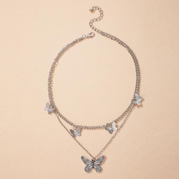 chains butterfly pendant necklace for women trendy charming silver color alloy metal multilayer jewelry wholesale gift 2021
chains butterfly pendant necklace for women trendy charming silver color alloy metal multilayer jewelry wholesale gift 2021