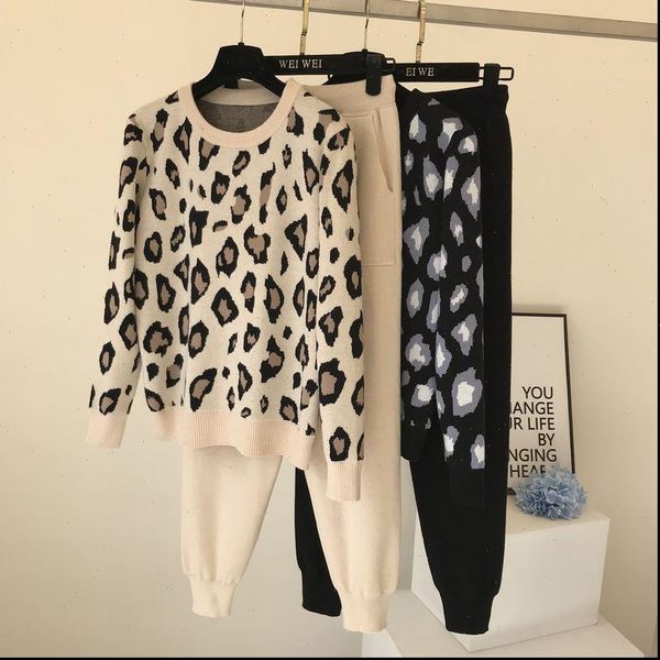 2021 new fashion autumn winter women suits leopard knitted o collor pullover sweater and pants two piece set tz49, Gray
2021 new fashion autumn winter women suits leopard knitted o collor pullover sweater and pants two piece set tz49, Gray
