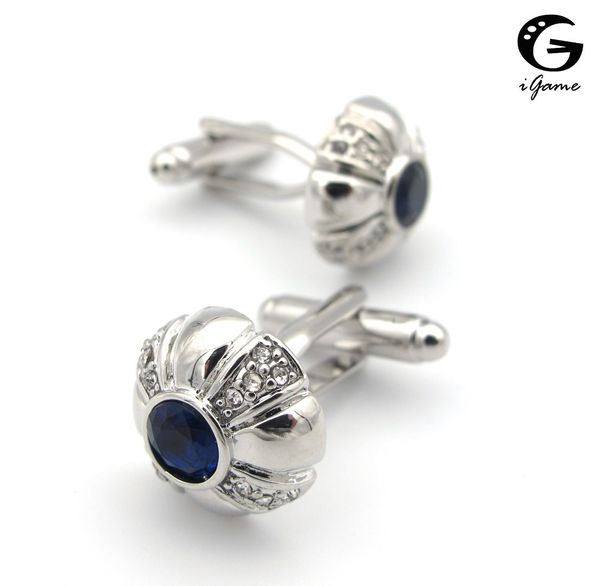 igame men's crystal cuff links sea blue color designer design copper material cufflinks whoel&retail, Silver
igame men's crystal cuff links sea blue color designer design copper material cufflinks whoel&retail, Silver