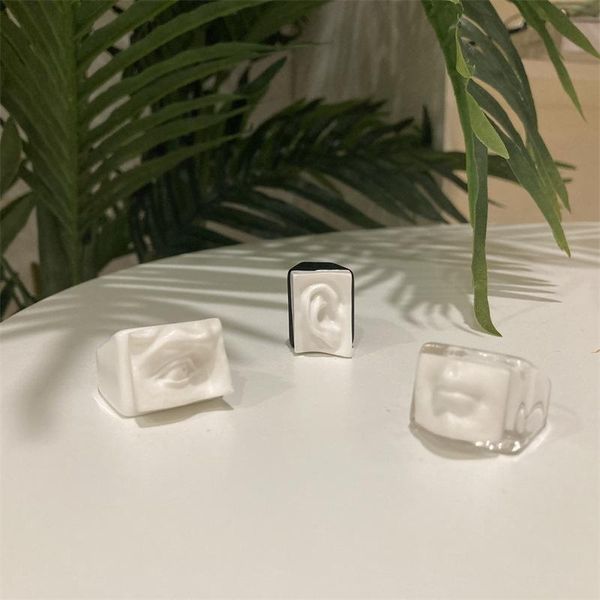 cluster rings vintage back white transparent resin acrylic abstract art statue ears eyes mouth geometric square for women jewelry, Golden;silver
cluster rings vintage back white transparent resin acrylic abstract art statue ears eyes mouth geometric square for women jewelry, Golden;silver