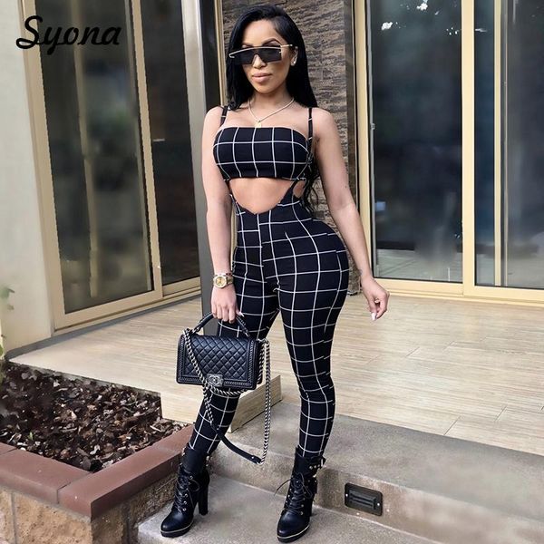 women's tracksuits casual strap two piece plaid set women crop strapless club night out outfits party 2 checkerboard suit summer, Gray
women's tracksuits casual strap two piece plaid set women crop strapless club night out outfits party 2 checkerboard suit summer, Gray