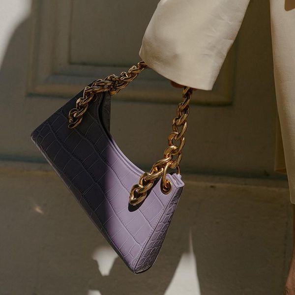 bag the baguette xinxi 2020, of brother in crocodile same thick one shoulder underarm large pattern summer chain retro frog rbnwn