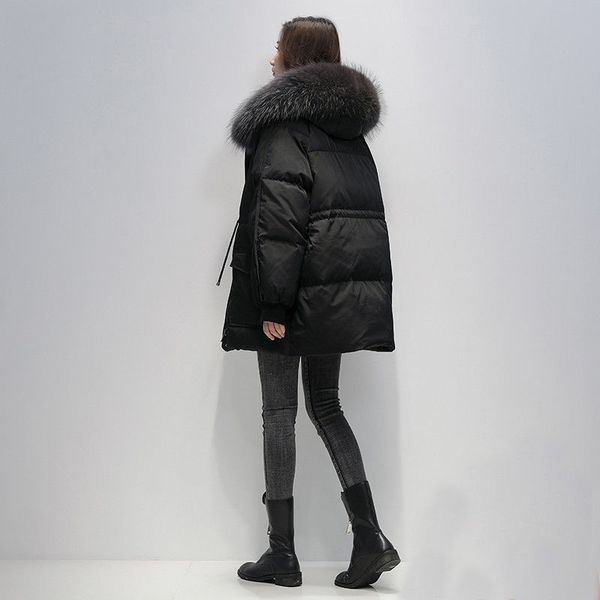 winter natural women raccoon dog skin with hood female coats white duck down jacket oversize thick outerwear c19 eerh, Black
winter natural women raccoon dog skin with hood female coats white duck down jacket oversize thick outerwear c19 eerh, Black
