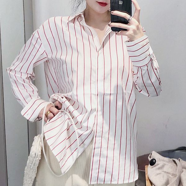 2021 new vertical stripes shirt women hem slits turn-down collar loose office lady blouses dune, Black
2021 new vertical stripes shirt women hem slits turn-down collar loose office lady blouses dune, Black