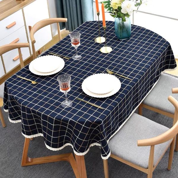 table cloth cotton linen white lace selvage oval check stripe el wedding dining room cover 
table cloth cotton linen white lace selvage oval check stripe el wedding dining room cover