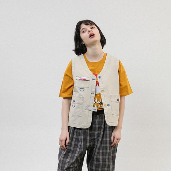 women's vests spring summer casual vest coat women colete vintage sleeveless v-neck breasted brand woman clothing preppy style, Black;white
women's vests spring summer casual vest coat women colete vintage sleeveless v-neck breasted brand woman clothing preppy style, Black;white