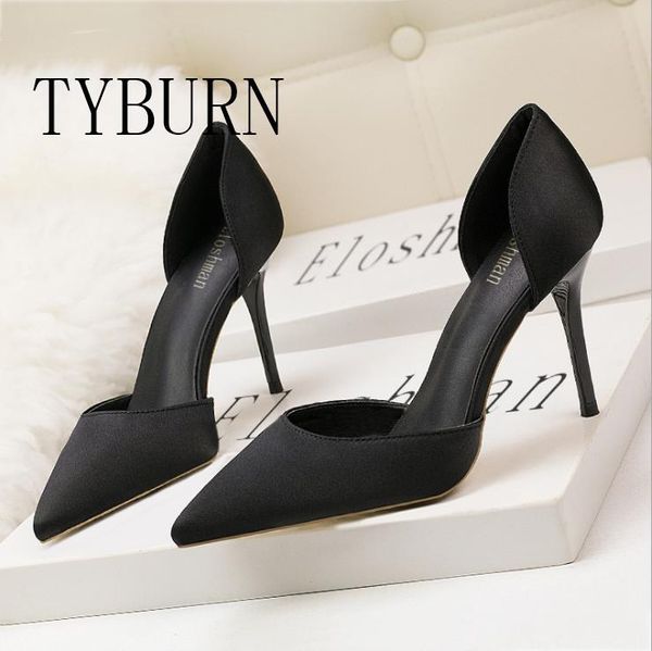 sandals fashion women's shoes brand and elegant pure color high-heeled stiletto satin hollow sanda, Black
sandals fashion women's shoes brand and elegant pure color high-heeled stiletto satin hollow sanda, Black