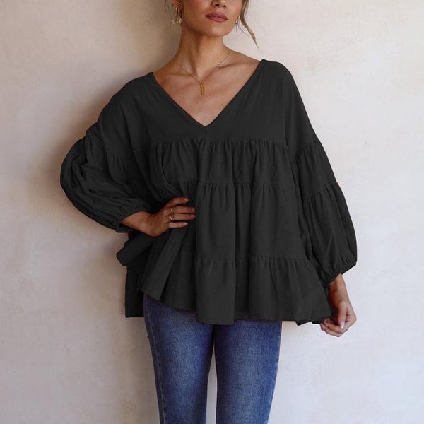 women's blouses & shirts spring autumn v-neck solid women kawaii fashion elegant ruffle loose office lady long slevee pullover, White
women's blouses & shirts spring autumn v-neck solid women kawaii fashion elegant ruffle loose office lady long slevee pullover, White