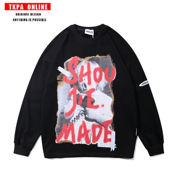 tkpa dark black guochao graffiti portrait high precision printing pullover for men's high street hip hop coat
tkpa dark black guochao graffiti portrait high precision printing pullover for men's high street hip hop coat