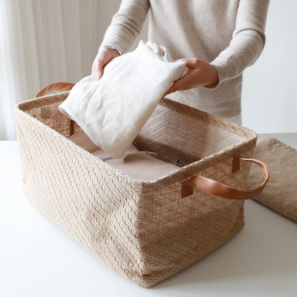 storage baskets jute woven storag basket foldable clothes organizer with handle closet organzier washable home organizser
storage baskets jute woven storag basket foldable clothes organizer with handle closet organzier washable home organizser