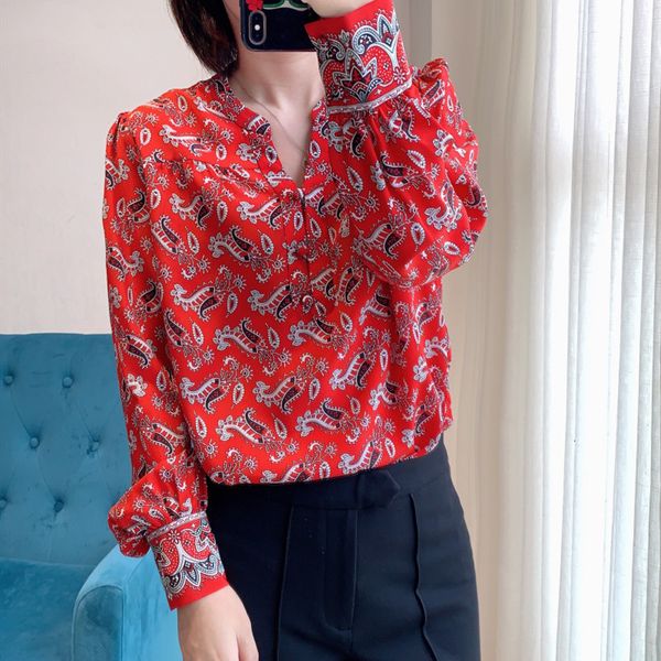 2021 new novo 100% de seda camisa impresso manga longa senhoras blusa feminina com decote em v blusas e s do vintage vermelho 3gbw, Black
2021 new novo 100% de seda camisa impresso manga longa senhoras blusa feminina com decote em v blusas e s do vintage vermelho 3gbw, Black