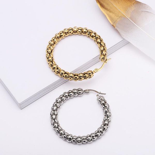 hoop & huggie gold-color ip plating 316 stainless steel wire diameter 8 grain texture earrings no fade allergy classical brief style, Golden;silver
hoop & huggie gold-color ip plating 316 stainless steel wire diameter 8 grain texture earrings no fade allergy classical brief style, Golden;silver