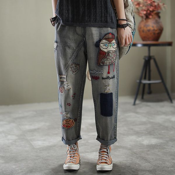 2021 spring new trendy women cartoon patchwork comic embroidery female slim fit vintage denim pant casual streetwear npyn, Blue
2021 spring new trendy women cartoon patchwork comic embroidery female slim fit vintage denim pant casual streetwear npyn, Blue