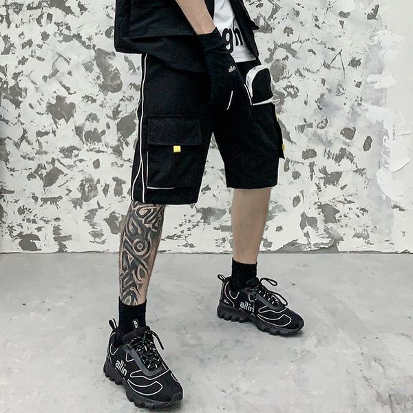 men's shorts cargo men 2021 summer cotton fashion wild casual male multi-pocket cropped pants, White;black
men's shorts cargo men 2021 summer cotton fashion wild casual male multi-pocket cropped pants, White;black