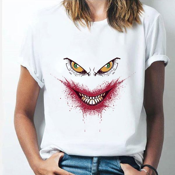 2021 new wome t shirt clown 3d printed t shirt joker face casual o-neck female tshirt clown short sleeved joke, White
2021 new wome t shirt clown 3d printed t shirt joker face casual o-neck female tshirt clown short sleeved joke, White